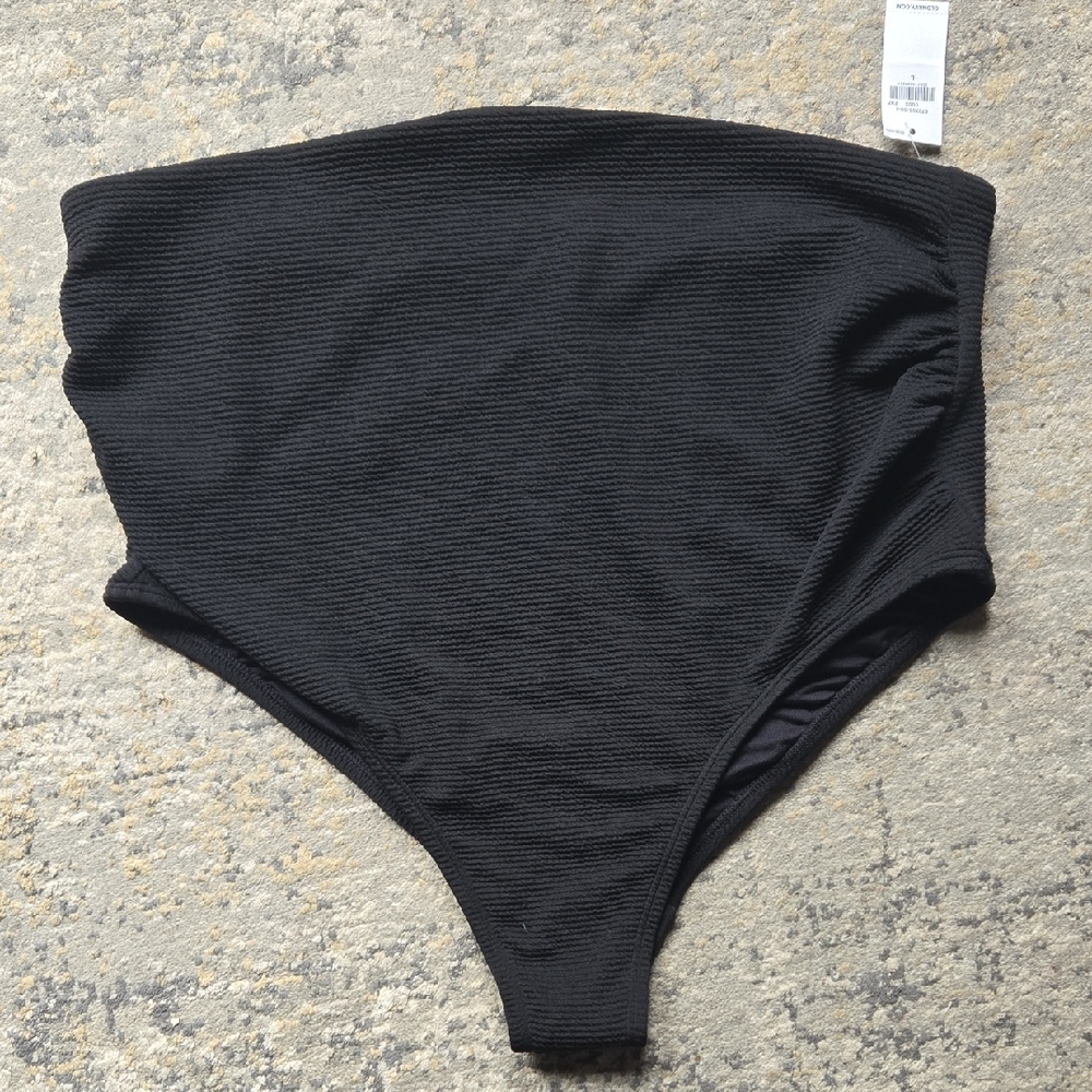 Black High-Waisted Swim Bottom